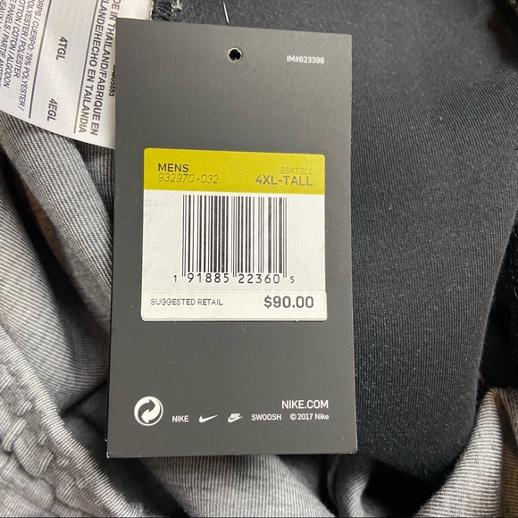 Nike NBA Los Angeles Clippers Men’s Gray Activewear Sweatpants Size 4XL-Tall NEW - Picture 6 of 9